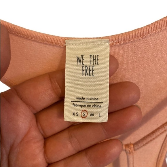 free people Amelia Y strap tank top in peach - Picture 8 of 8